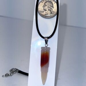 Carnelian agate bullet necklace
